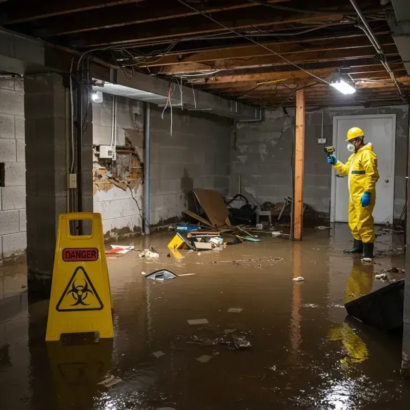 Flooded Basement Electrical Hazard in Columbus, MT Property