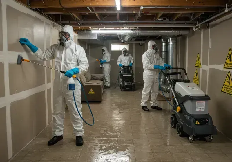 Basement Moisture Removal and Structural Drying process in Columbus, MT